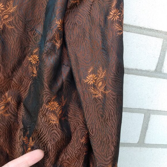Vintage 60s Bolero Dress Jacket Brown Orange 36"B Rockabilly Mid-Century - Picture 8 of 15